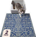 Lovewag Cat Litter Mat, Litter Box Mat, Royal Blue Quilt, 36x48, 2 Pack