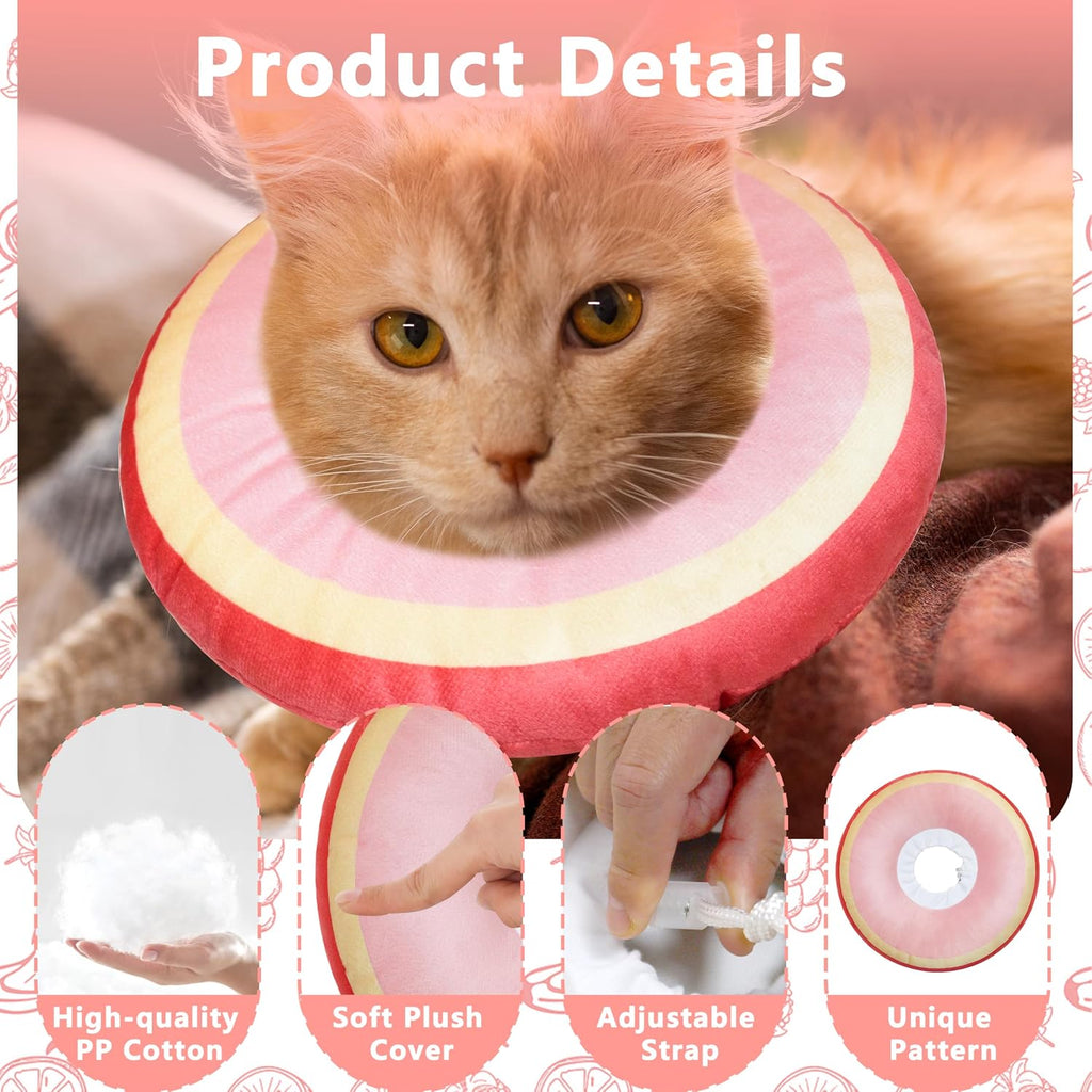 Cat Cone Collar Soft, Adjustable Cat Recovery Cone (Peach, S)