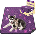 WanpeeGoo Washable Pee Pads for Dogs, Waterproof, 24 x 36 in, 2 Pack, Purp | Super Absorbent, Waterproof and Non-Slip; Washable, Reusable Dog Pads for Crates, Playpens, Floors, Furniture and Travel