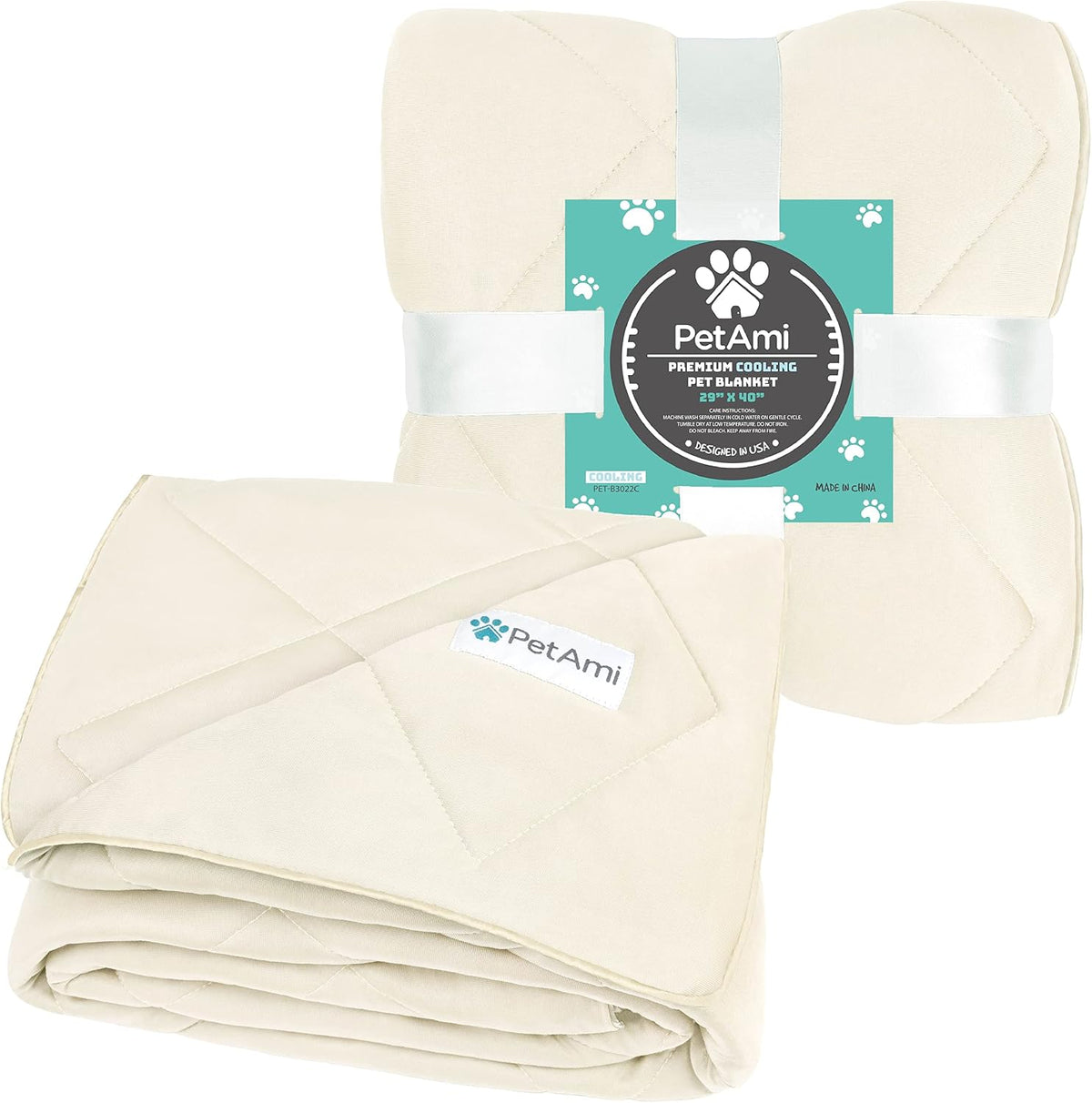 PetAmi Cooling Dog Blanket Lightweight Soft for Large Pet Cat 60x80 Beige