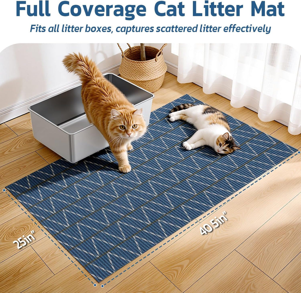 Cat Litter Mat, 40"x25" Jumbo Foam Litter Box Mat