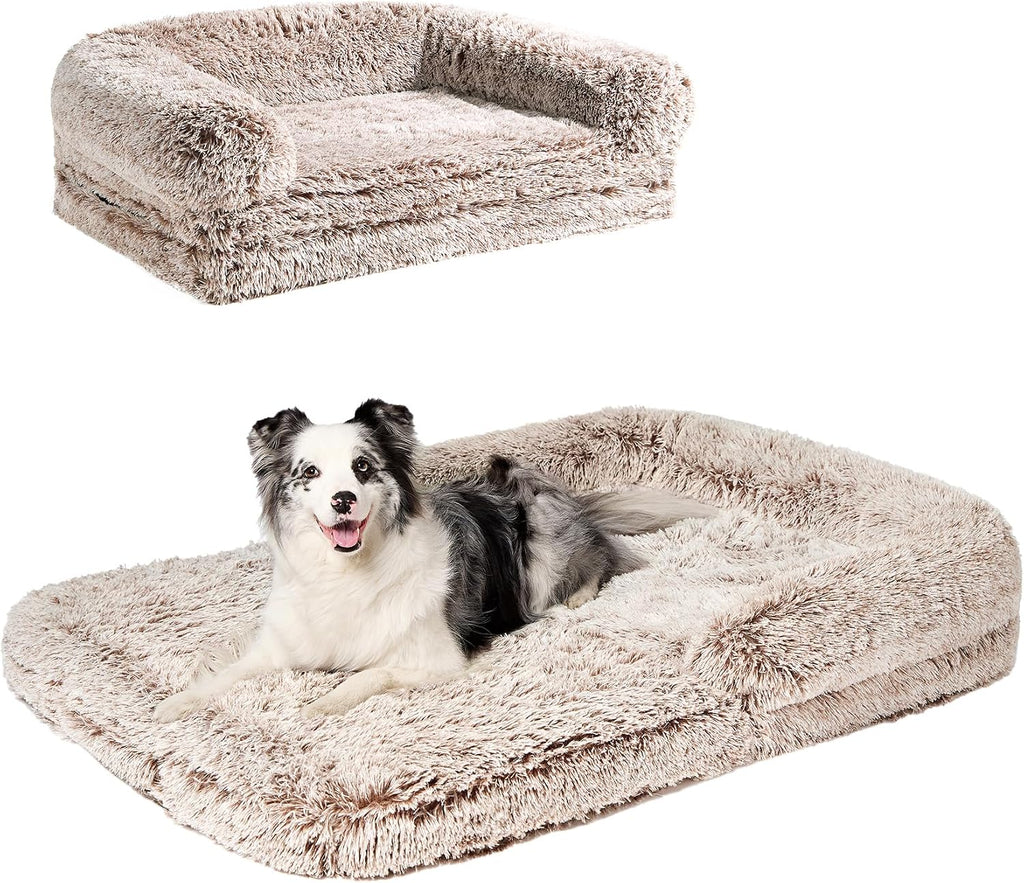 EHEYCIGA Foldable XXL Dog Bed for Large Sized Dog - 54x38x7.5, Faded Brown