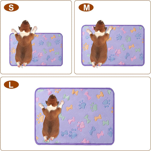 1 Pack 3 Blankets for Dog Puppy Cat (Medium 30x20'', Purple, Pink, Brown)