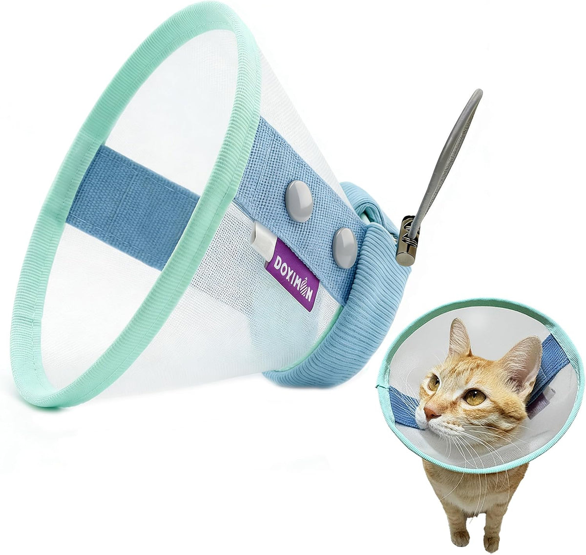 Cat Cone Collar Soft, Mesh Recovery E Collar for 12-18 lb Cats, Size L