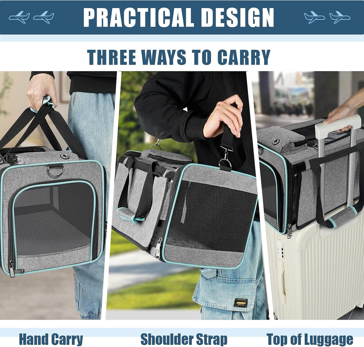 GAPZER Cat Carrier Alaska, Southwest Airline Approved TSA 17x11x9.5 Inches