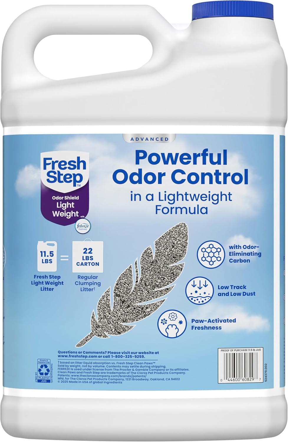 Fresh Step Advanced Odor Shield Light Weight Clumping Litter, 11.5 lb., 2Pk
