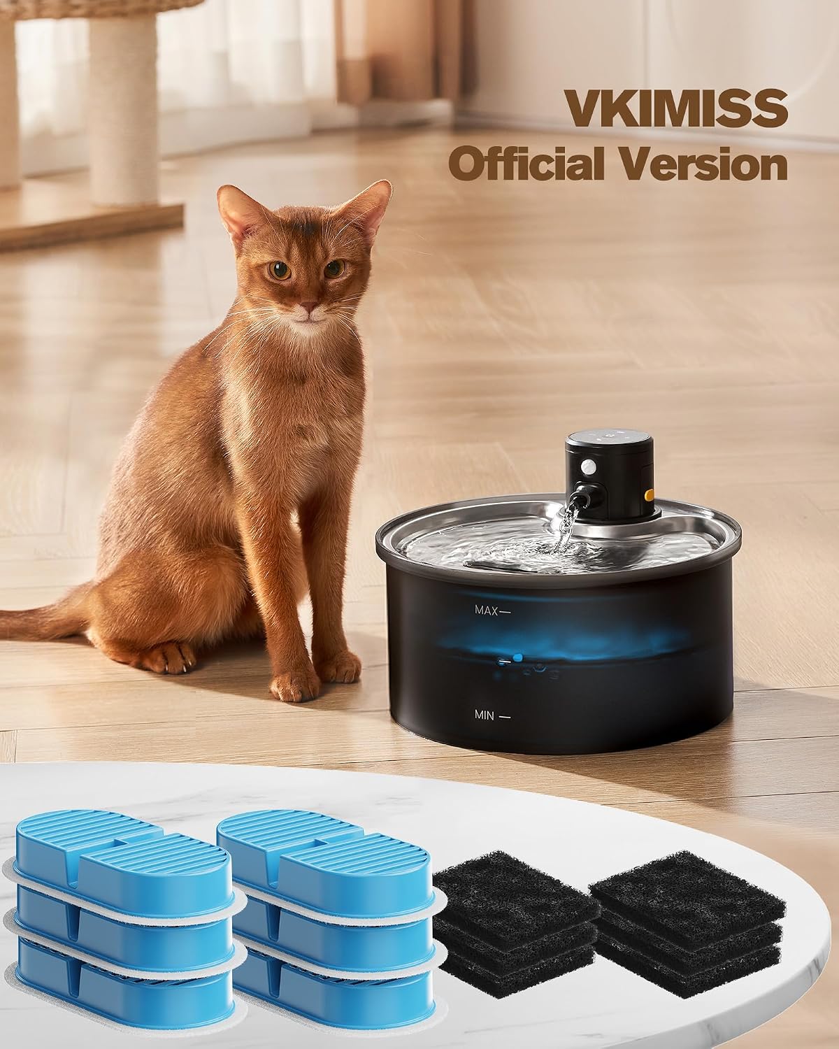 VKIMISS Cat Water Fountain Filters: Pet Water Dispenser Filter Replacement