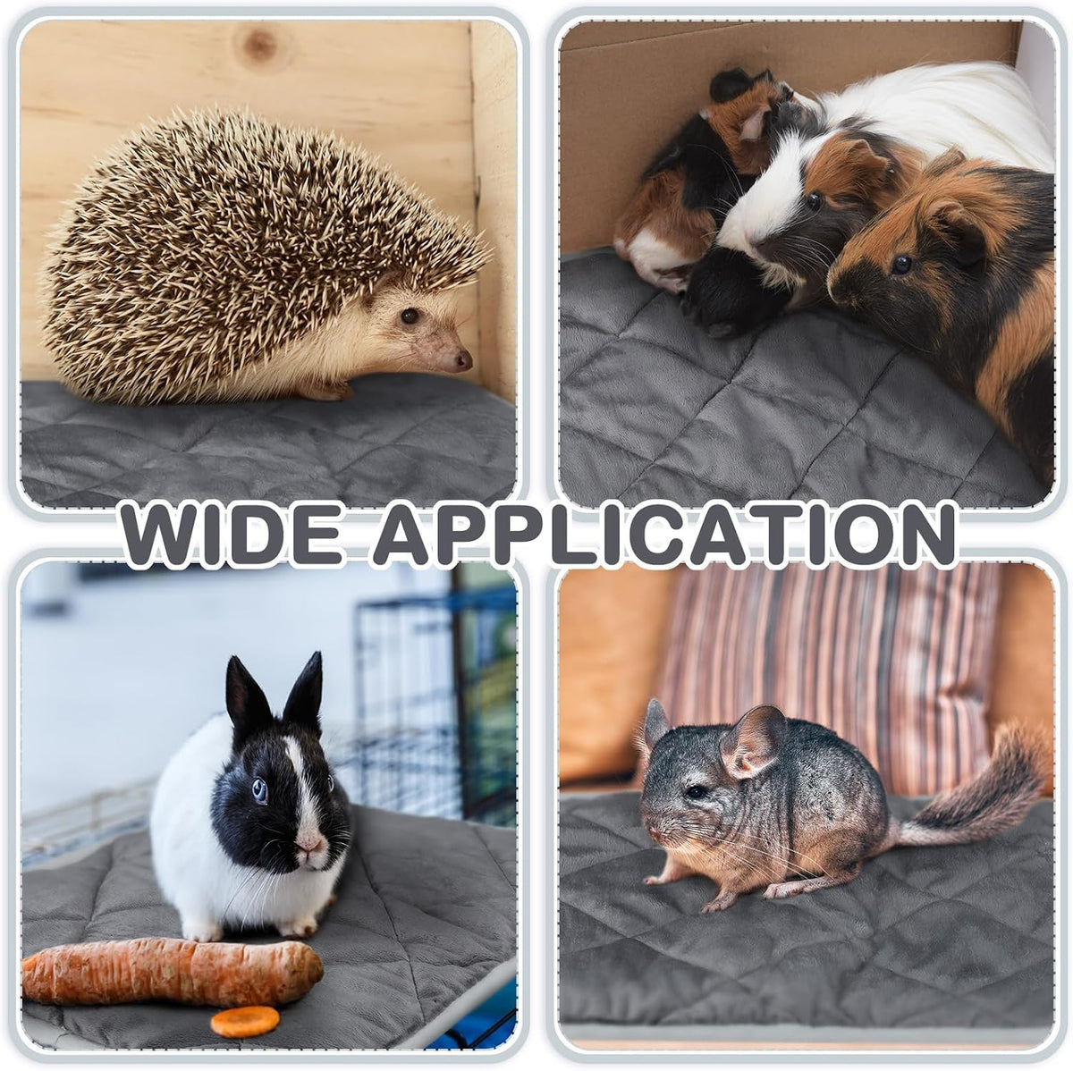 4 Pack Self Heating Cat Pad Self Warming Dog Mat Reflects Body Heat Extra Warm Thermal Pet Pad Washable Dog Cat Bed Crate Bed Mat Blanket(Gray,16 x 16 Inch)