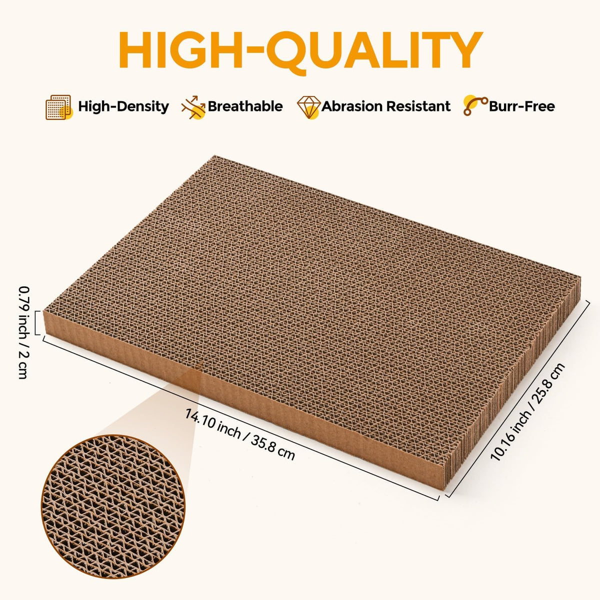 AUSCAT Cat Scratcher Box with 6PCS Cat Scratching Board, Cardboard Cat Scratchers for Indoor Cats, Reversible Cat Scratch Pads for Small Medium Kittens, 14.6" L x 10.7" W x 5.2" H