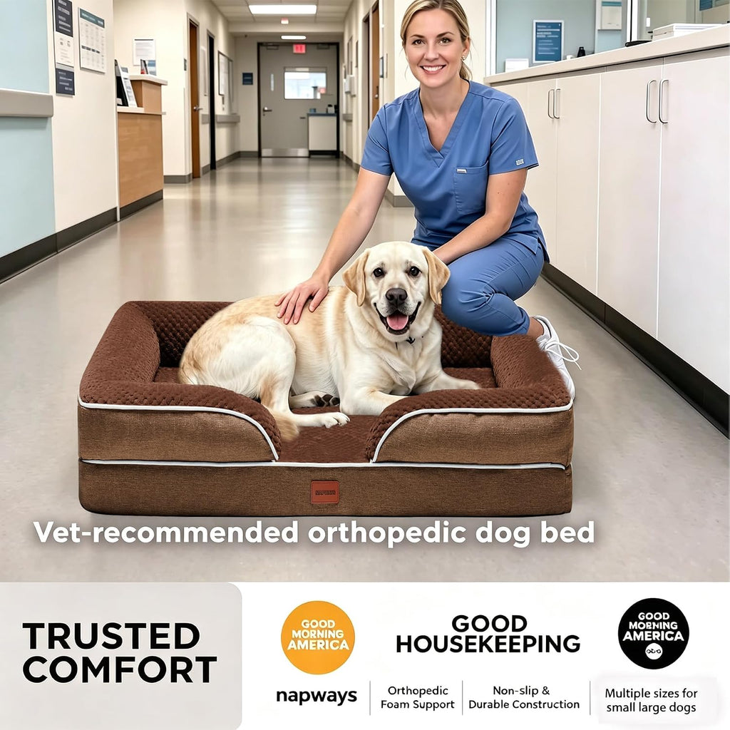 Orthopedic Dog Bed Small Medium Size Dog, Waterproof Washable Pet Beds