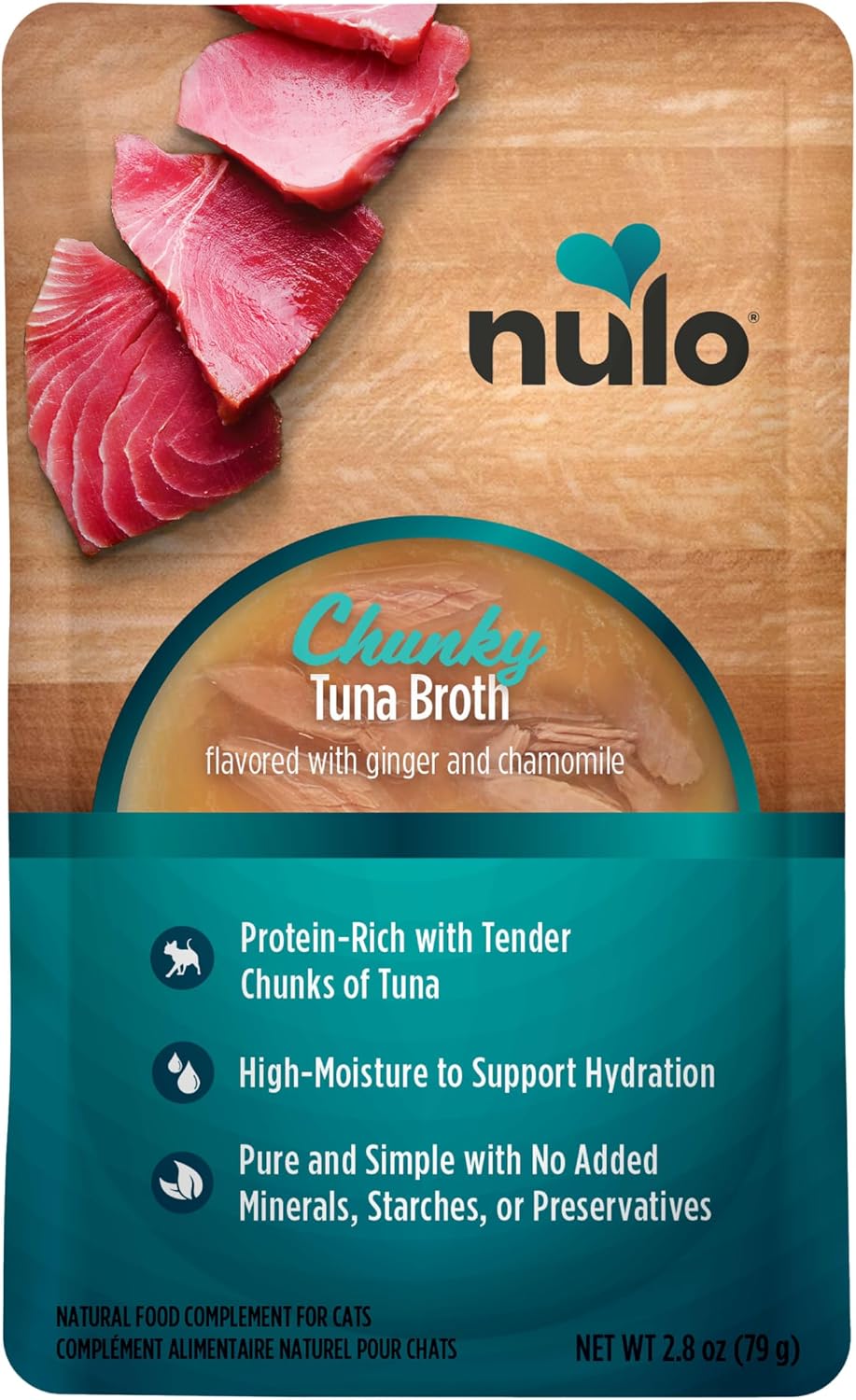 Nulo Freestyle Cat Broth Pouches - Chunky Tuna, High-Protein Wet Cat Food Topper Treat for Indoor & Outdoor Kittens and Adults, 2.8oz Pouches (Pack of 24)