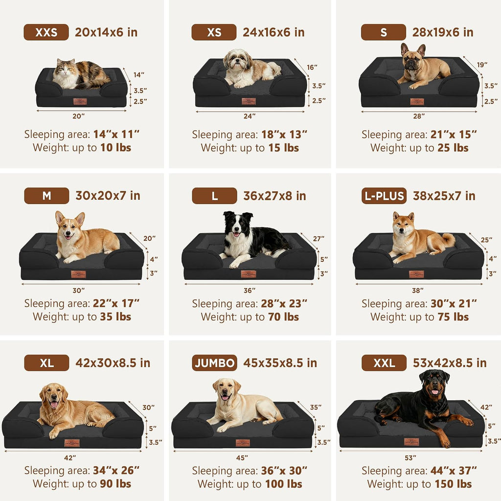 Comfort Expression Waterproof Orthopedic Dog Bed for Medium Size Dog