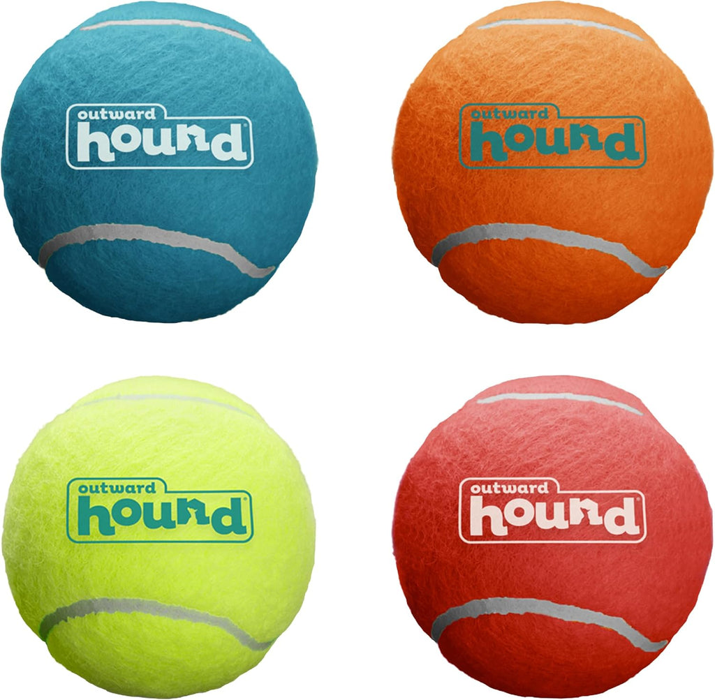 Outward Hound Squeaker Ballz – Squeaky Tiny Tennis Balls for Small Dogs Under 15 lbs, Fetch & Training, X-Small (1.5"), 4-Pack