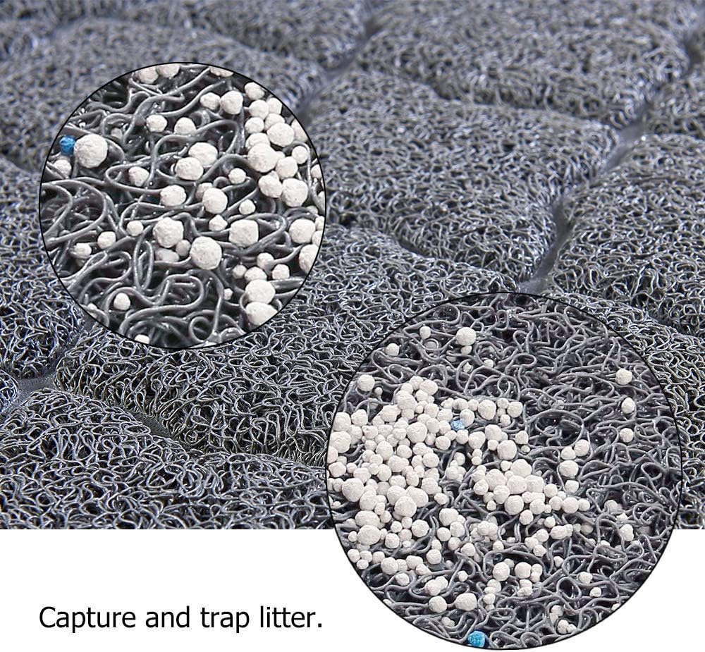 unipaws Cat Litter Trapping Mat, Litter Box Scatter Control Pad | Litter Free Floors and Urine Waterproof, Gentle on Paws, No Phthalate