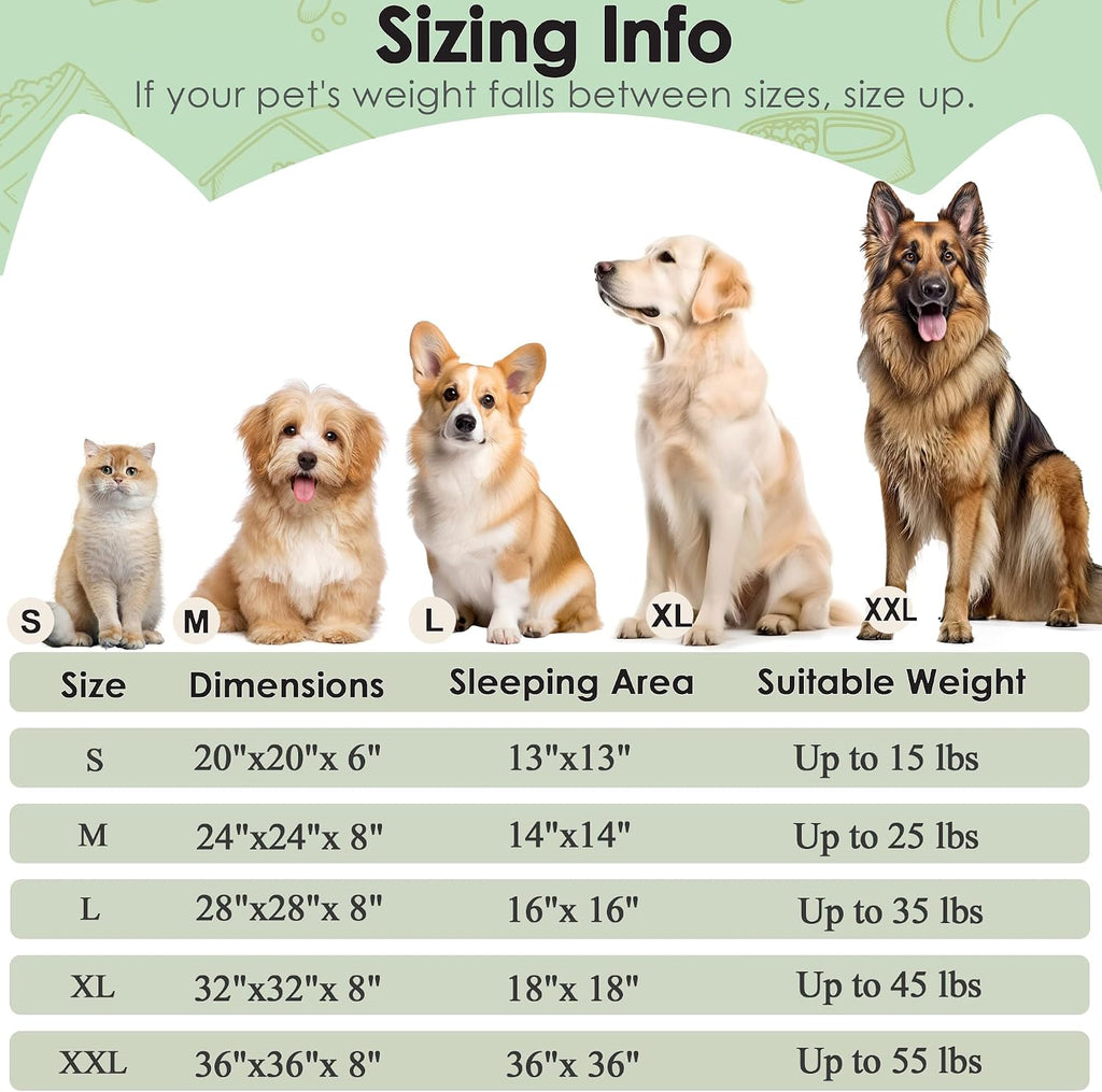 Extra Large Dog Beds, 36in Human Dog Anxiety Relief Comfort Bed (Green)