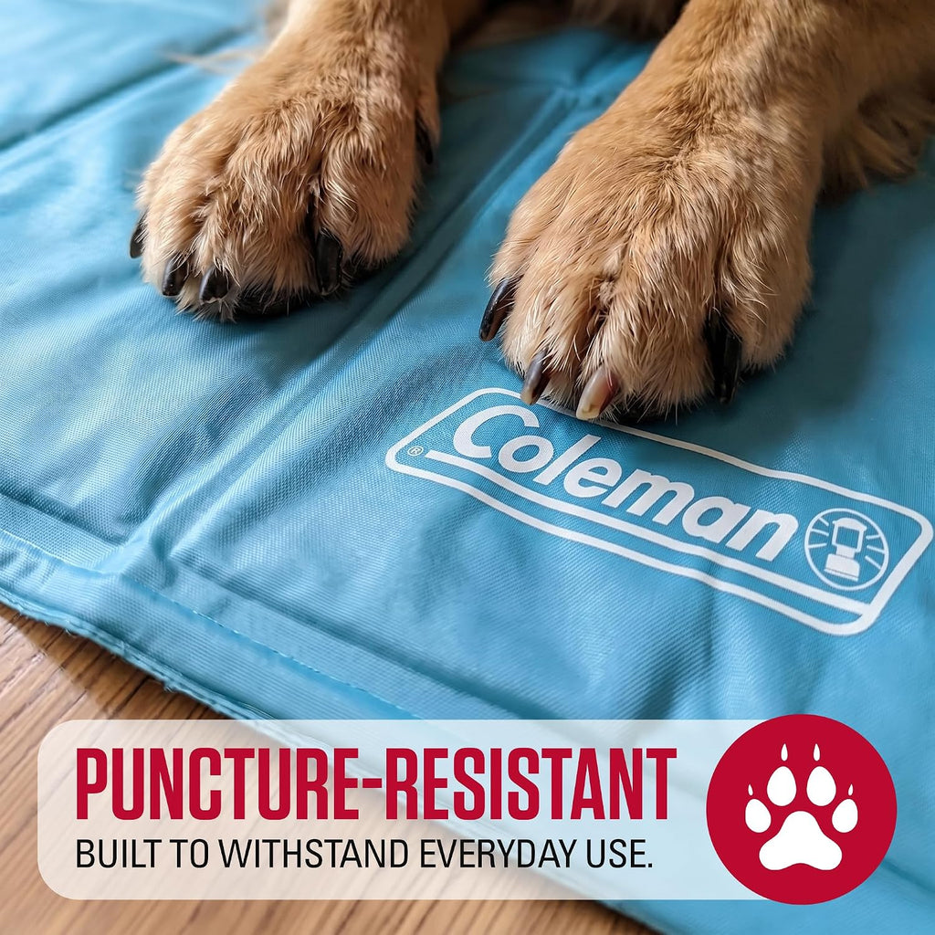 Coleman Self Cooling Pet Mat 24 x 30 Inches, Cooling Pad for Dogs & Cats, Pressure Activated Gel Mat, No Refrigeration Needed, Dog Cooling Bed for Crate, Kennel, Floor & Travel (Blue, 24x30)