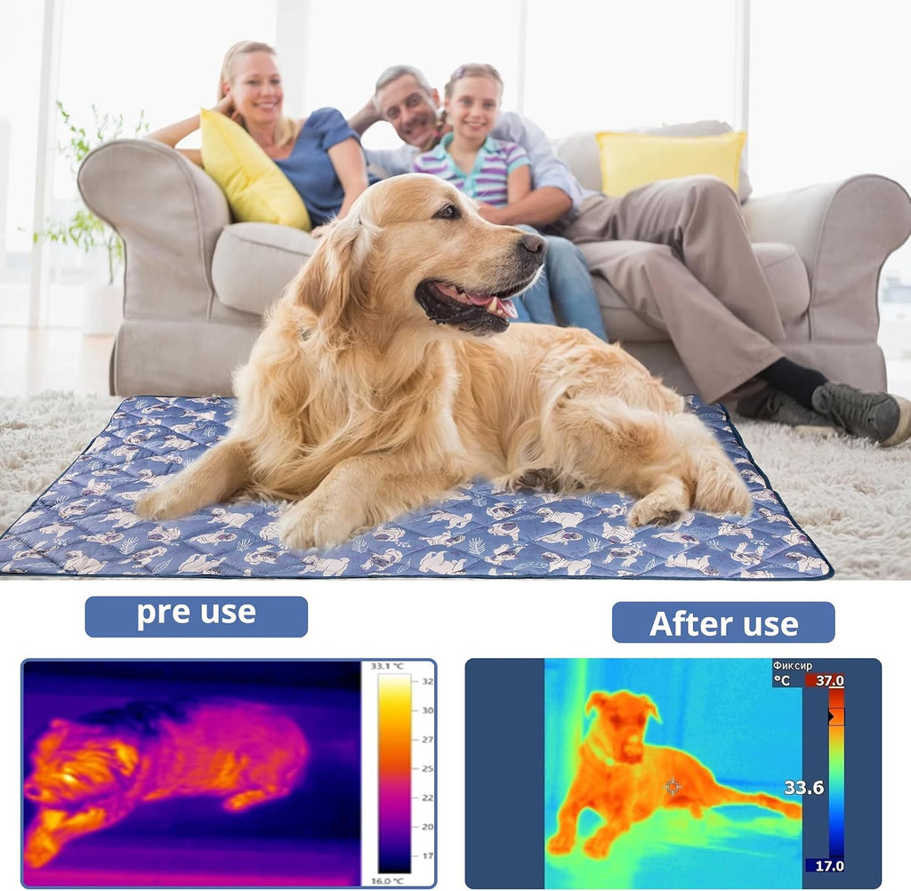 Pet Dog Cooling Mat, Outdoor Dog Cooling Pad, Washable Dogs Cats Pet Non-Toxic Cooling Pads Summer Sleeping Kennel Mats，Pet Self Cool Ice Blanket for Indoor & Outdoor Dog Beach Essentials Small
