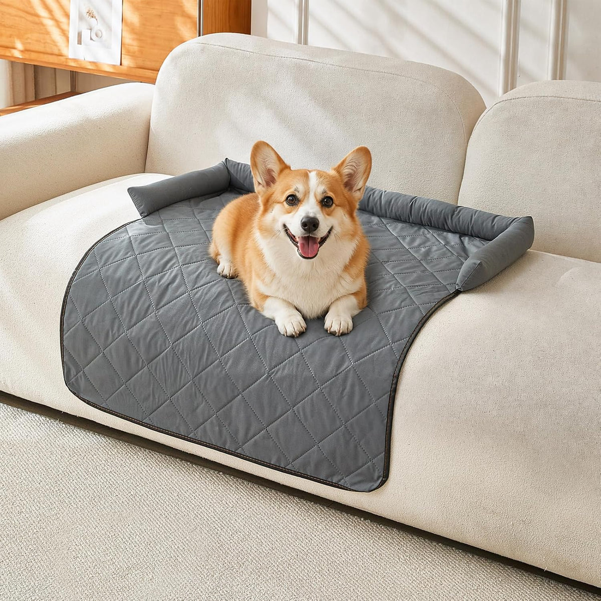 Cooling Dog Bed Mats with Neck & Head Support, 35.43 x31.5 inch Grey
