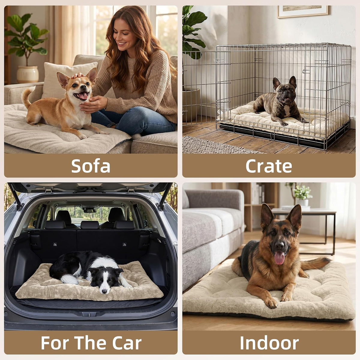 Dog Bed 42" for Metal Crate Pad,Washable Sleeping Mat for Medium/Large Pets