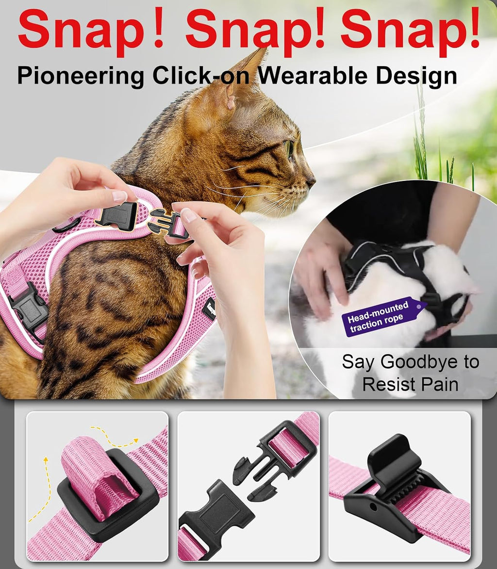 Cat Harness and Leash for Walking Escape Proof Soft Adjustable Cat Leash