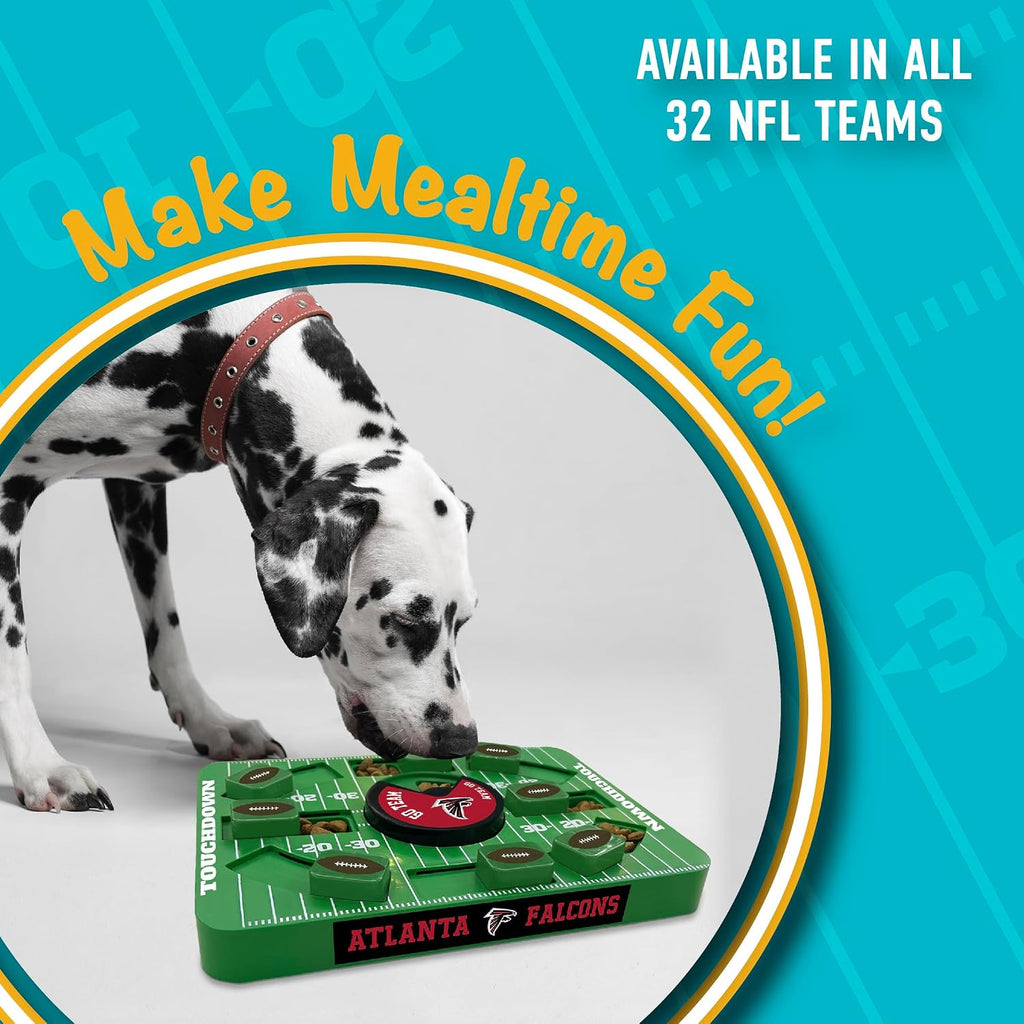 Pets First NFL Atlanta Falcons Large Puzzle Toy for Dogs, Slow Feeder Board for Pets, New Bigger Size, Interactive Doggie Treat Toy