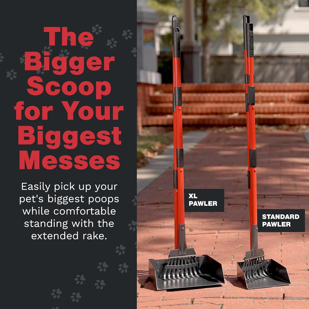 Metal Pooper Scooper for Dogs with Heavy Duty Long Handle Rake & XL Tray