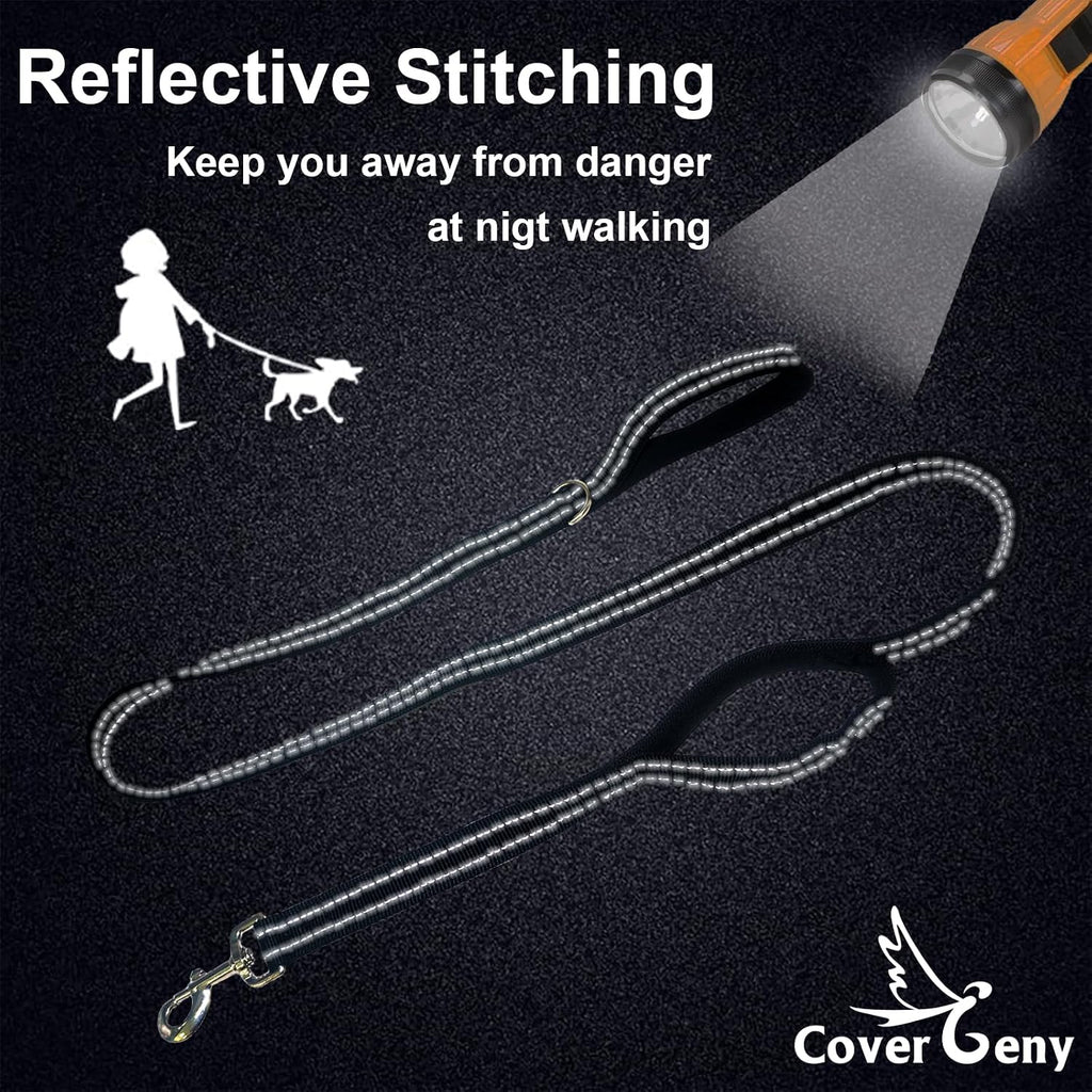 Dual Padded Handle Walking And Training Standard Leashes For Big Large Dogs With Reflective Stitching,360° Rotatable Heavy Duty Metal Buckle,D-Ring,Durable Nylon,6Ft Long For Over 70 Pounds