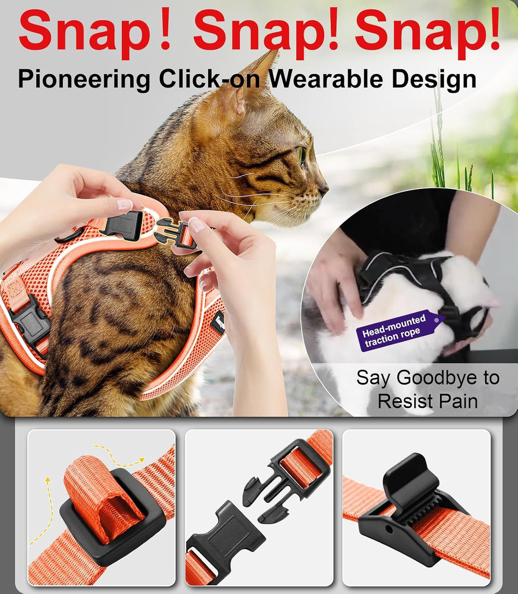 Cat Harness and Leash for Walking Escape Proof Soft Adjustable Cat Leash
