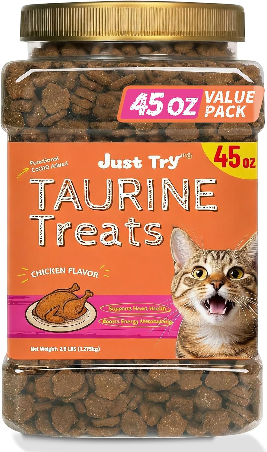 Just Try Taurine CatTreats with Coenzyme Q10 Supports Heart Function