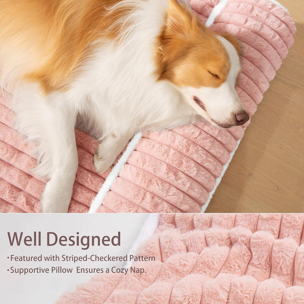Orthopedic Medium Dog Bed Pillow Pet Sofa Bed 30''X20'' Pink