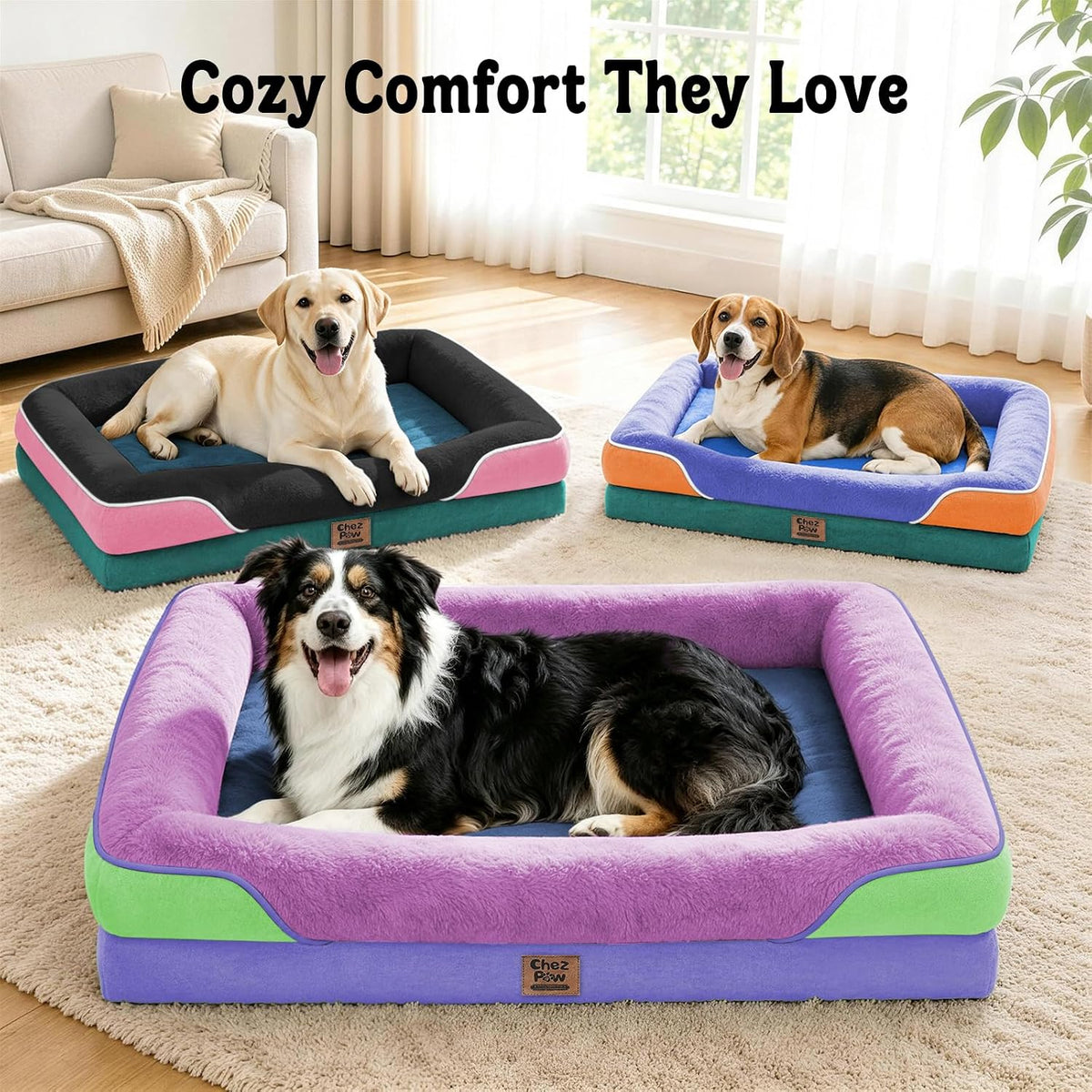 Chez Paw Waterproof Orthopedic XL Dog Bed for Large and Extra Large Dogs