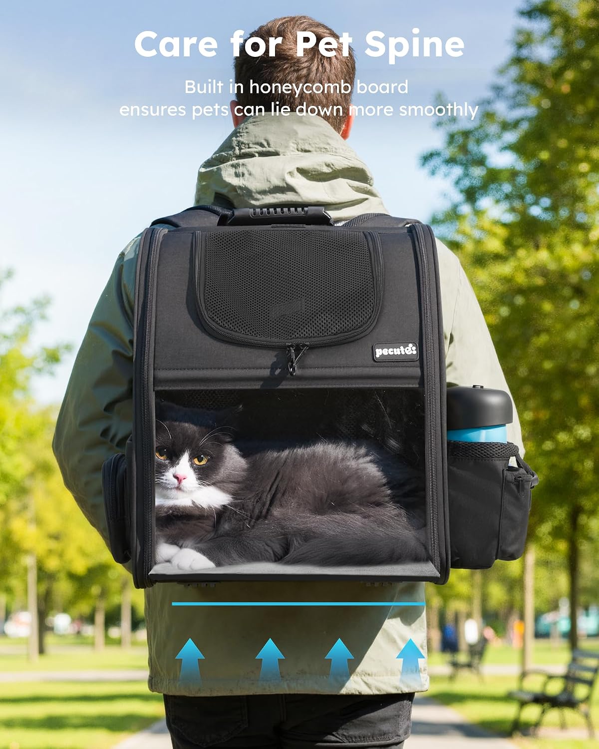 pecute Cat Backpack Expandable, Cat Backpack for Cat with Acrylic Window