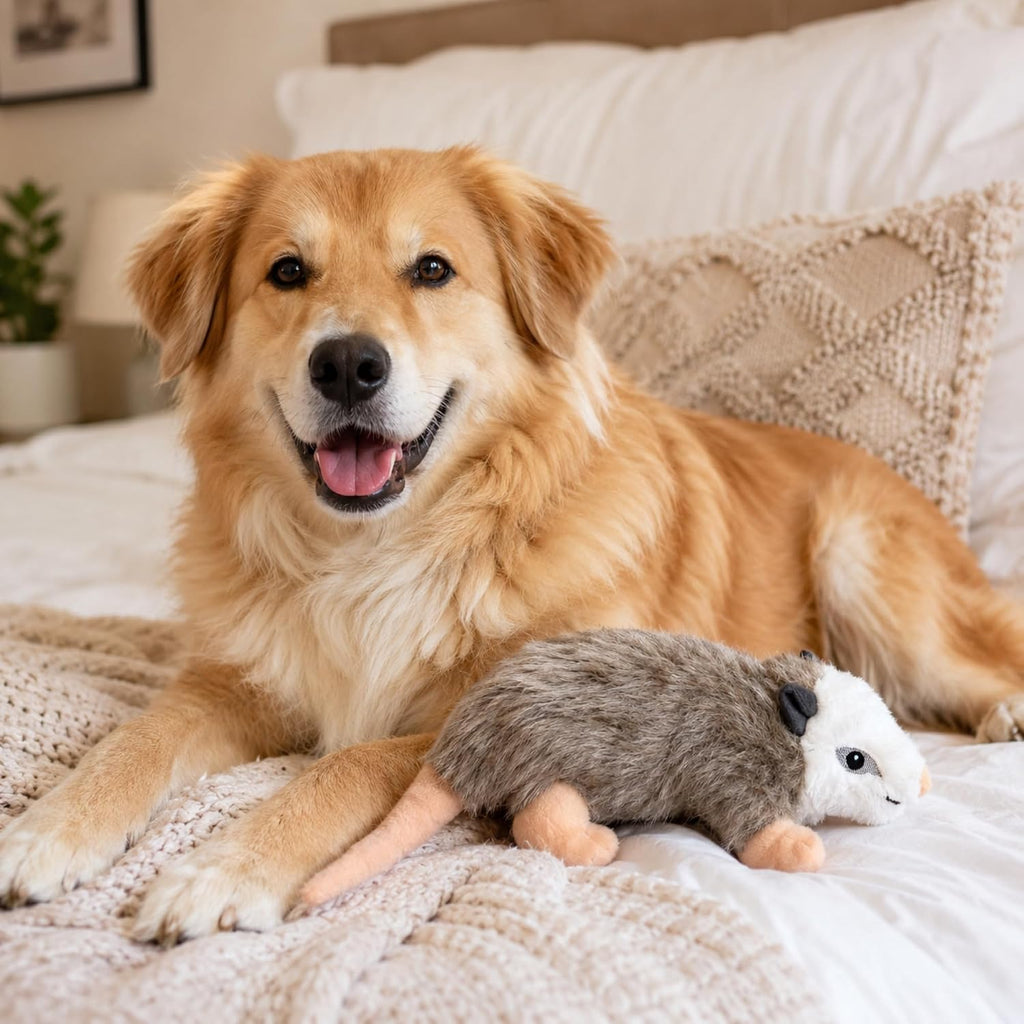 SPOT Woodland Collection Possum Dog Toy – 15” Plush Squeaky Dog Toy with Grunting Squeaker, Durable Stuffed Animal for Medium and Large Dogs