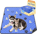 WanpeeGoo Washable Pee Pads for Dogs, Waterproof, 24 x 36 in, 2 Pack, Blue | Super Absorbent, Waterproof and Non-Slip; Washable, Reusable Dog Pads for Crates, Playpens, Floors, Furniture and Travel