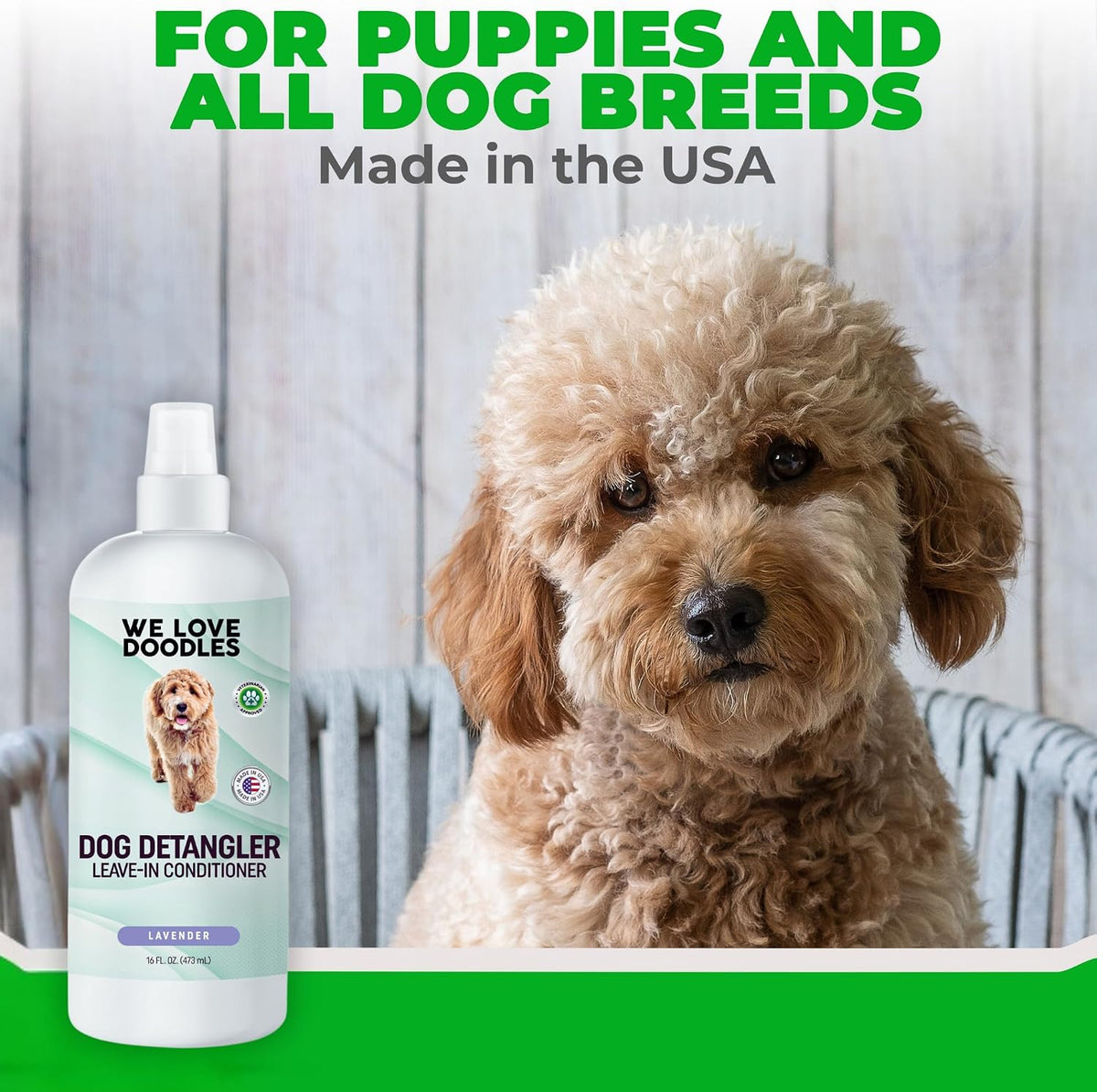 Dog Detangler Spray, Leave-in Conditioner Spray for Dogs, Lavender, 16 oz