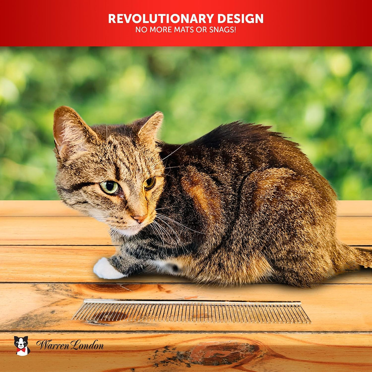 Warren London Cat DeMatter Pro Max 9-Inch Copper Grooming Comb