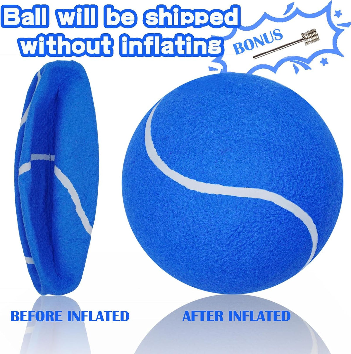 Banfeng Big Tennis Ball for Dogs, Giant Dog Tennis Ball Toy Large Outdoor Sports Gift for Small Medium Large Dog (Blue, 9.5 inch)