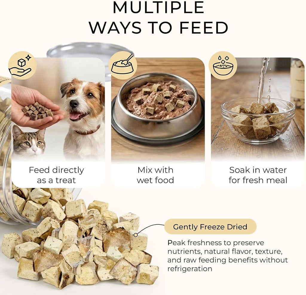 BLACK FOX Freeze-Dried Chicken Liver Dog Treats & Cat Treats | 270 Treats, 4oz | Single Ingredient, Raw, Grain-Free, High Protein Training Treats for Dogs and Cats | All Life Stages