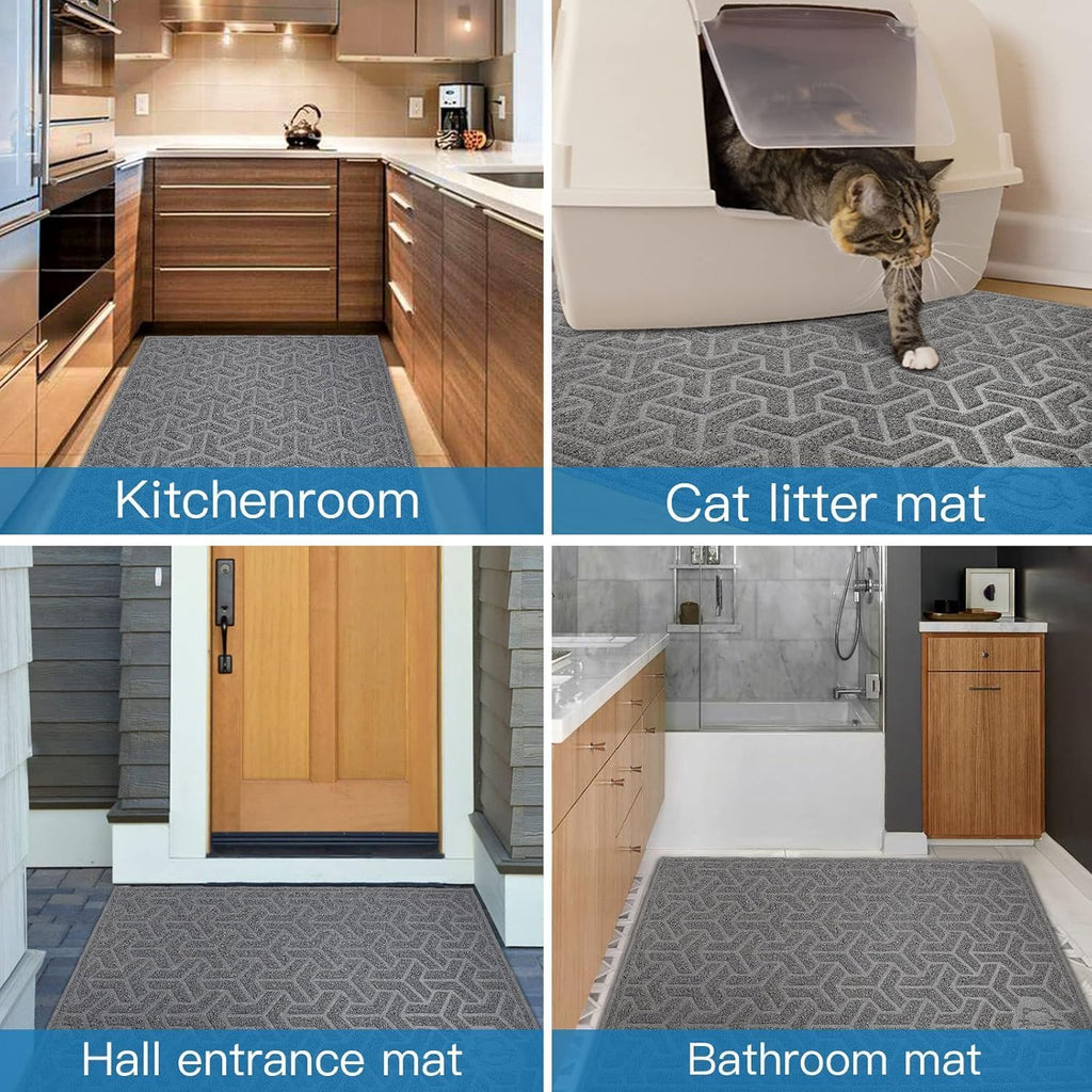 UPSKY Waterproof Cat Litter Mat Large 35" x 47" Soft on Kitty Paws, Gray | Litter Box Mat, Cat Litter Mat Litter Trapping Mat, Waterproof Scatter Control, For Indoor Cats, Easy to Clean