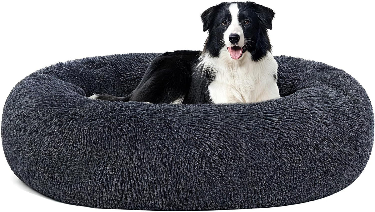 Dwanton Orthopedic Medium Donut Dog Bed, Gel Memory Foam, Washable, 36"