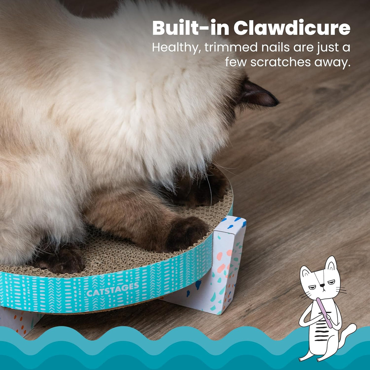 Catstages Scratch, Snuggle & Rest 2-in-1 Cat Scratcher & Lounger, 13.4"