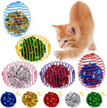 Jecery 5 Pcs Cat Toys Spring,Crinkle Ball,Multicolor