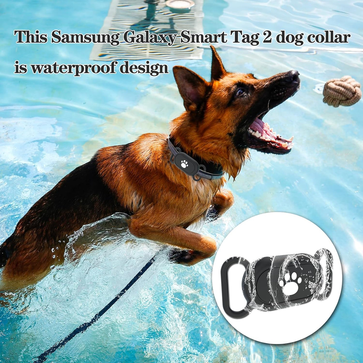 2 Pack Waterproof Dog Collar Compatible with Samsung Galaxy SmartTag2