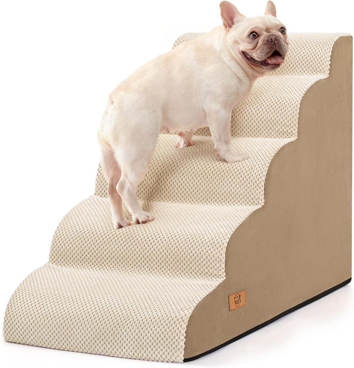 5 Step Dog Stairs for High Bed,Non-Slip Pet Ramp for Small Dogs and Cats