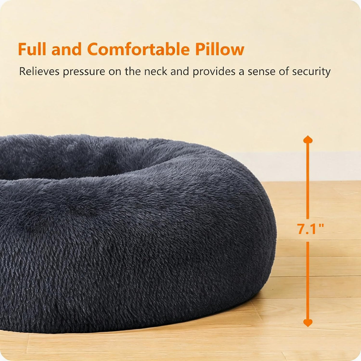 Dwanton Orthopedic Small Donut Dog Bed & Cat Bed, Gel Memory Foam, 24"