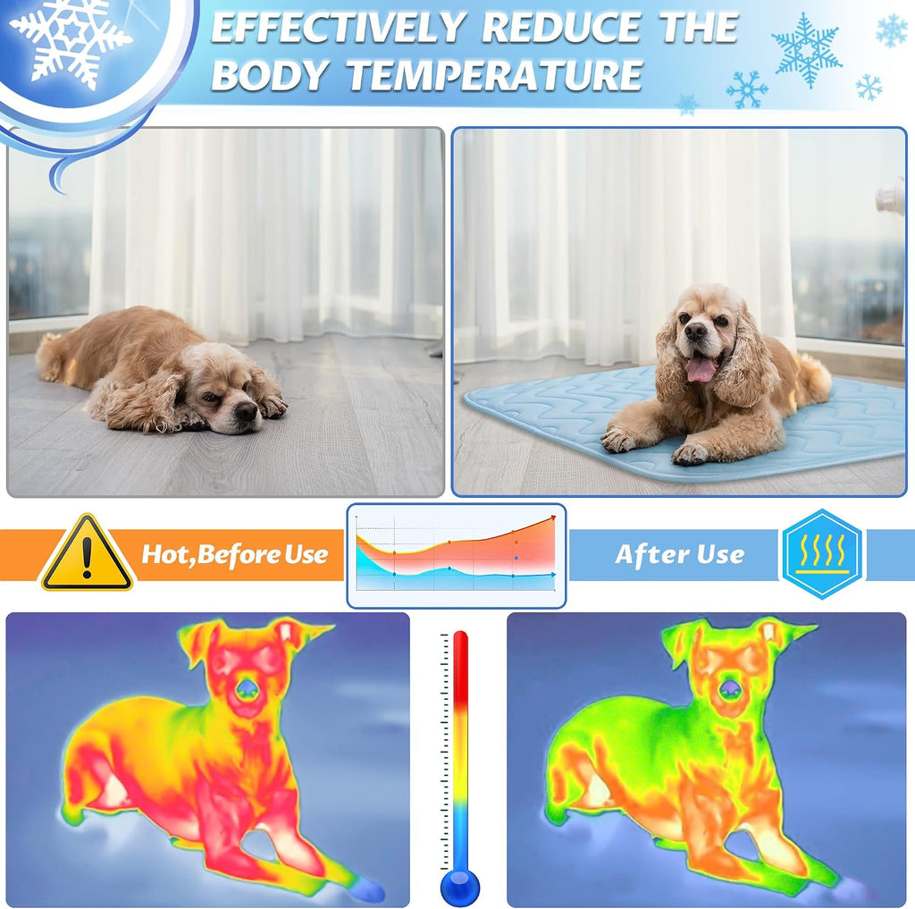 Cooling Mat for Large Dogs, 40"x28" Breathable Self Cooling Crate Mat