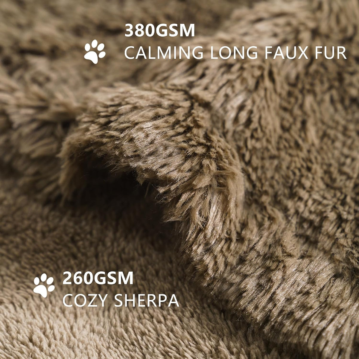 gogobunny Waterproof Dog Blanket for Couch & Furniture Protection - Super Soft Reversible Throw for Large Dogs & Cats, Calming Washable Fur & Sherpa Pet Blanket (40x50 Inch, Stone)