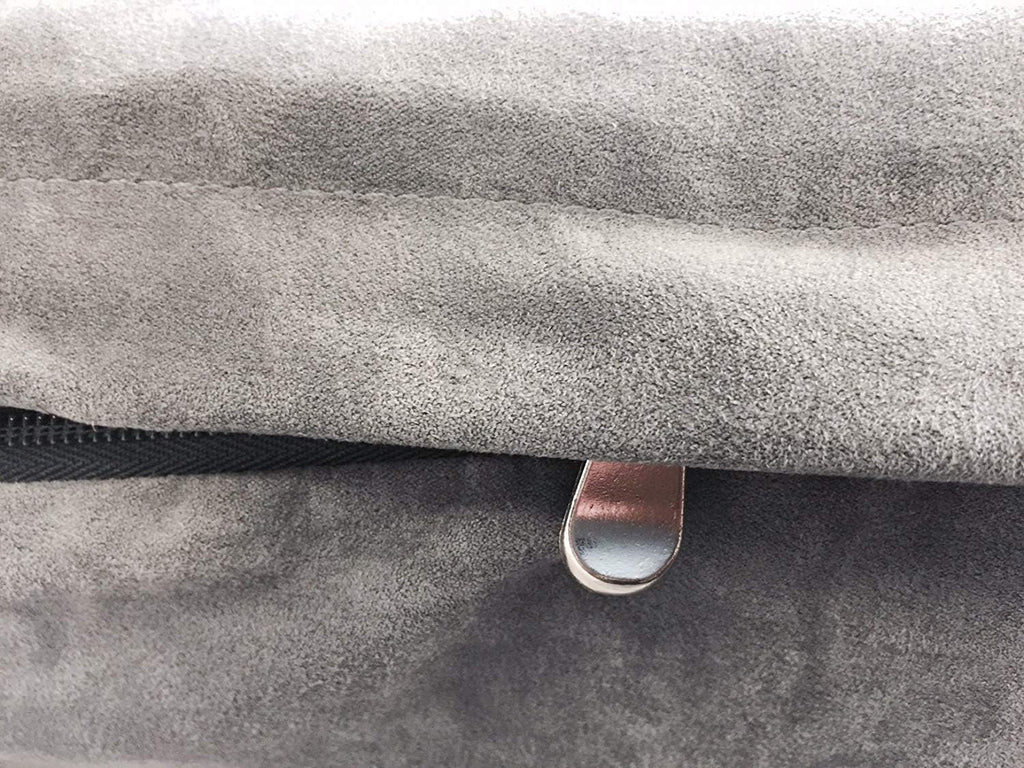 Dogbed4less Orthopedic Gel Memory Foam Pet Dog Bed, Waterproof Liner with External Microsuede Cover and Bonus Antislip Cover (Microsuede Gray, 55"X37"X4" Inches)