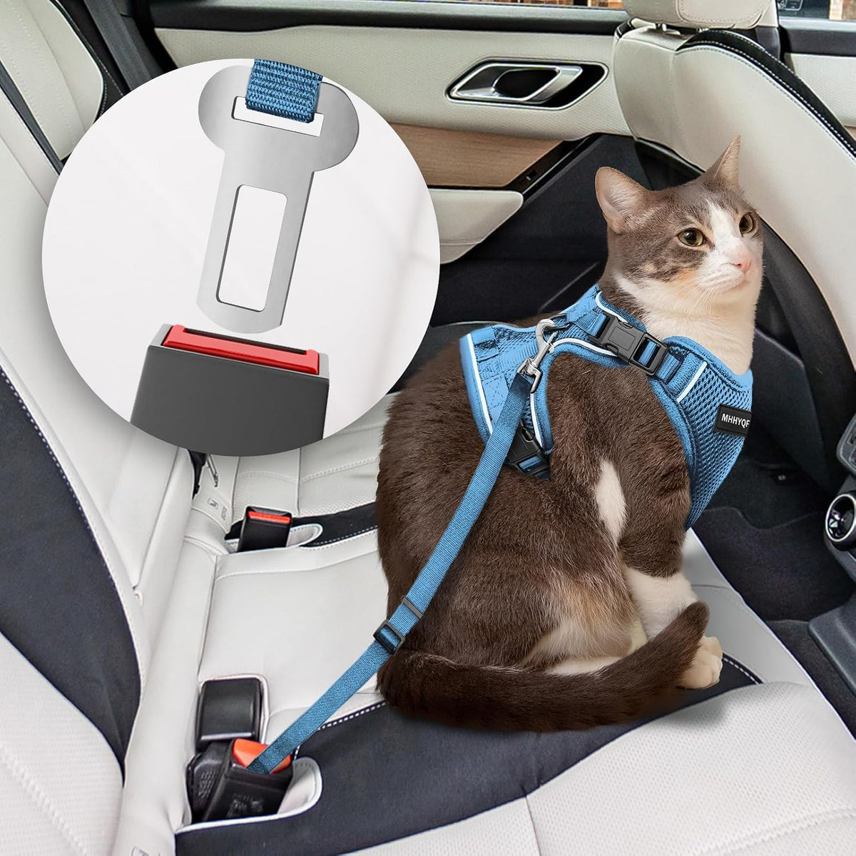 Cat Harness, Cat Harness and Leash for Walking, Escape Proof Soft Adjustable Vest Harnesses for Cats, Easy Control Breathable Reflective Strips Harness, Kitten Harness and Leash Set, Blue, S
