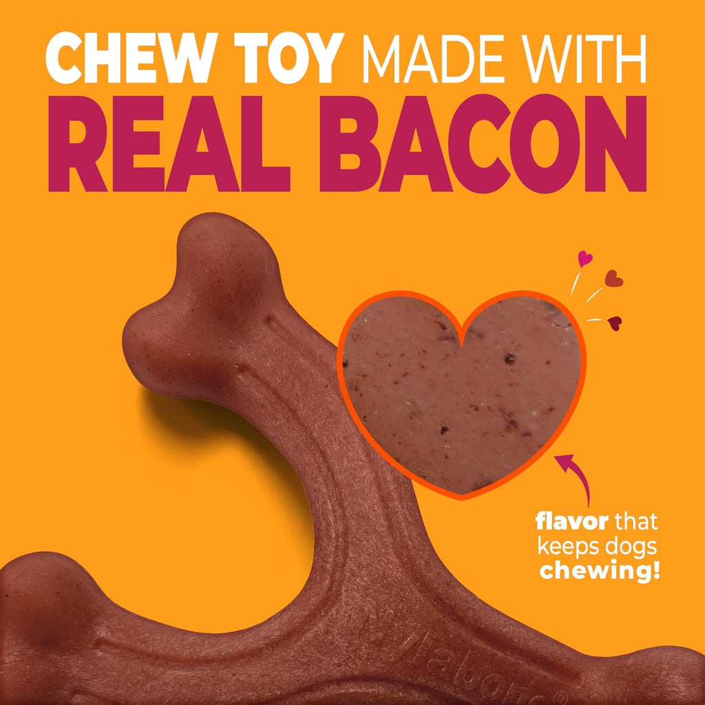 Nylabone Strong Chew Wishbone Dog Toy, Dog Toys for Aggressive Chewers | Durable, long-lasting dog bone, helps clean teeth, keeps dogs busy, easy-hold shape, for large breeds up to 50 lbs